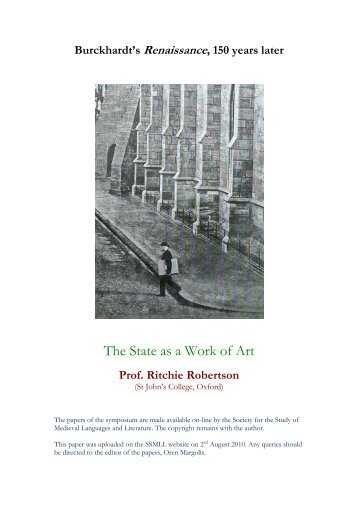 The State as a Work of Art - Medium Aevum