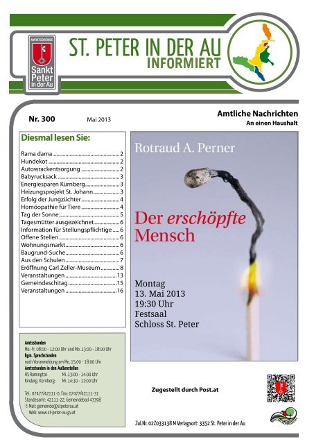 Infoblatt Nr. 300 Mai 2013 - in St. Peter in der Au