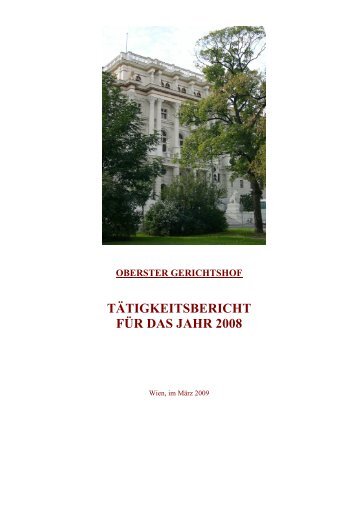 Tätigkeitsbericht 2008 - Der Oberste Gerichtshof