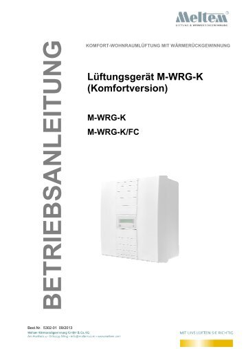 Betriebsanleitung M-WRG-K - Meltem