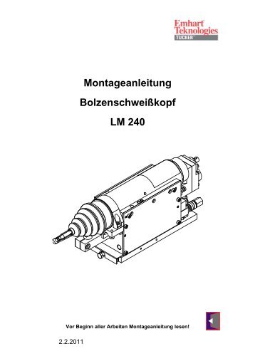 Montageanleitung Bolzenschweißkopf LM 240