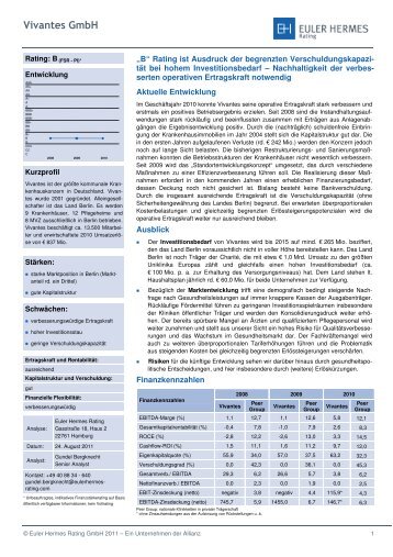 Zusammenfassung des Ratingberichts - Euler Hermes Rating ...