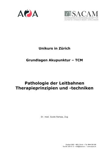 Pathologie der Leitbahnen Therapieprinzipien und -techniken - sacam