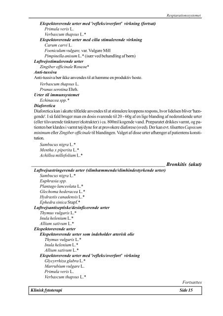 Modul G1.9 Klinisk Fytoterapi - Asclepius.dk