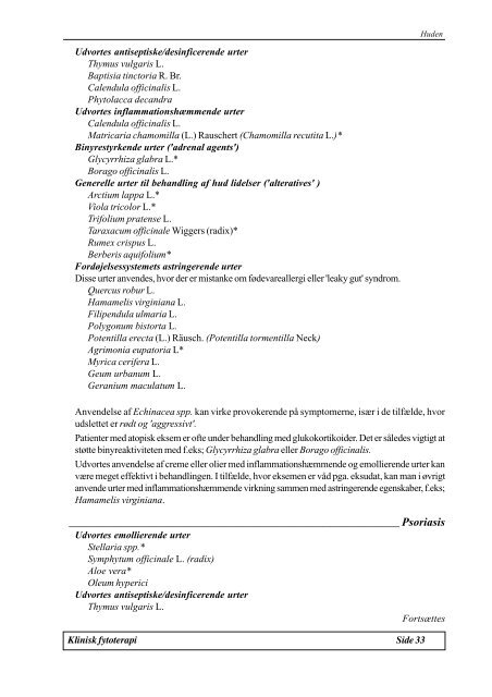 Modul G1.9 Klinisk Fytoterapi - Asclepius.dk