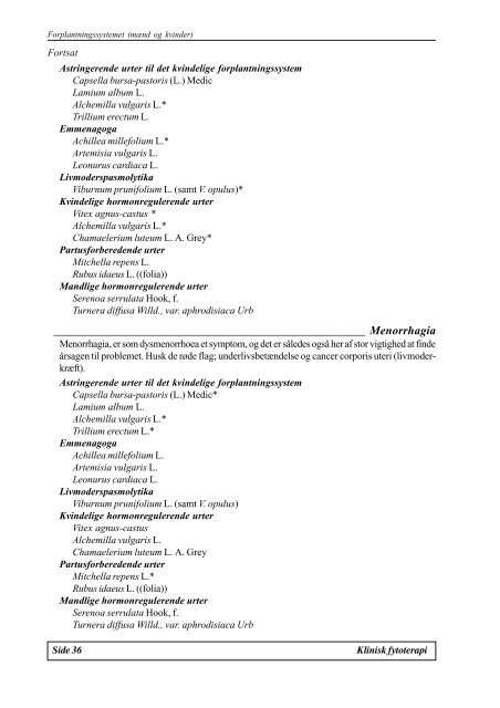 Modul G1.9 Klinisk Fytoterapi - Asclepius.dk