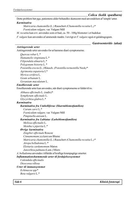 Modul G1.9 Klinisk Fytoterapi - Asclepius.dk