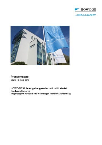 Pressemappe gesamt pdf - HOWOGE Wohnungsbaugesellschaft mbH
