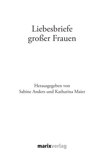 Liebesbriefe großer Frauen - marixverlag.de