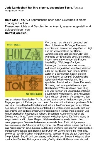 Christian Holz-Glas-Ton. Auf Spurensuche nach ... - Rotraut Greßler