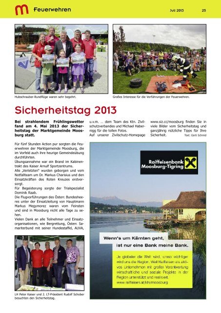 Gemeindezeitung Juli 2013 ist online! - Marktgemeinde Moosburg