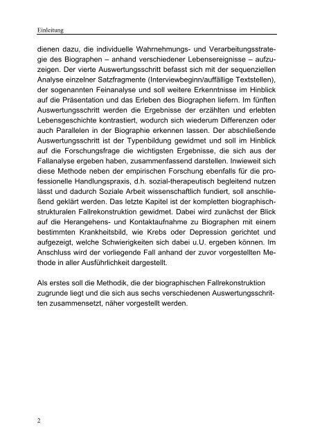 2. Methode der biographischen Fallrekonstruktion - Buchhandel.de