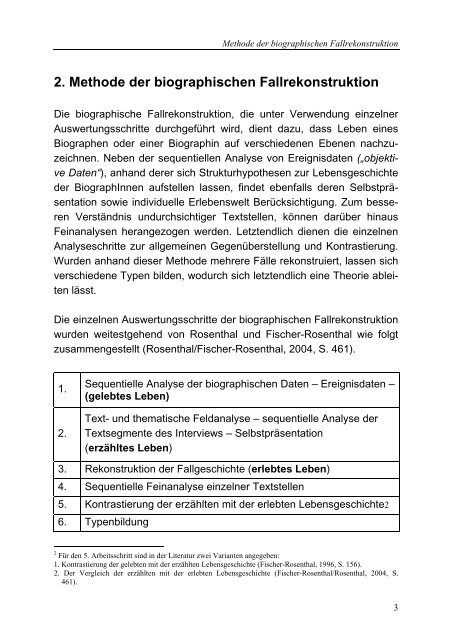 2. Methode der biographischen Fallrekonstruktion - Buchhandel.de