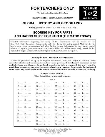 ny state regents thematic essay rubric