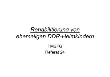 Rehabilitierung von ehemaligen DDR-Heimkindern