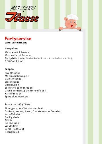 Partyservice - Metzgerei Haase