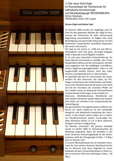 Konzertsaalorgel - Hochschule für katholische Kirchenmusik ...