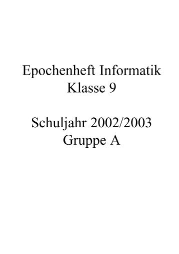 informatik 9A.pdf - Rudolf Steiner Schule Lüneburg