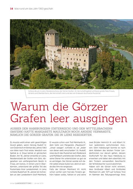 650 Jahre Tirol bei Österreich - Die Tiroler Landeszeitung