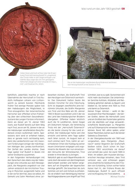 650 Jahre Tirol bei Österreich - Die Tiroler Landeszeitung