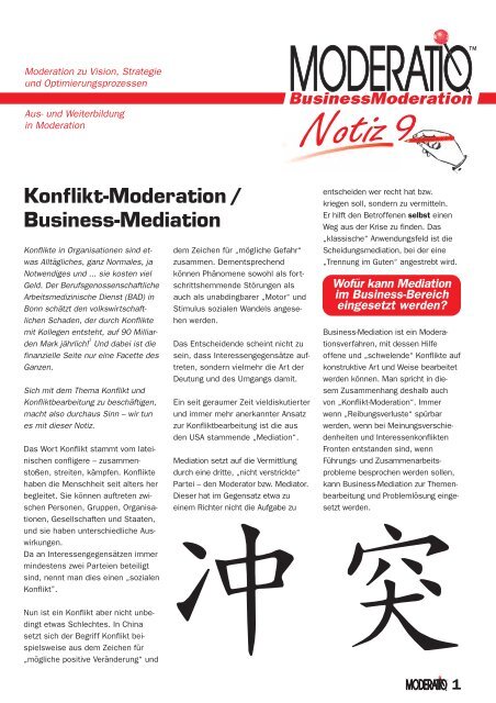 öffnen Josef W. Seifert, Moderationszyklus