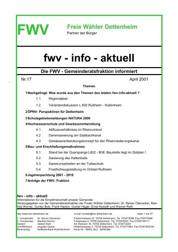 fwv - info - Freie Wähler Dettenheim