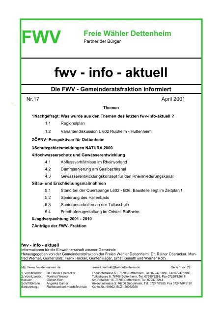 fwv - info - Freie Wähler Dettenheim