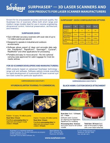Oem products for laser scanner manufacturers - Surphaser