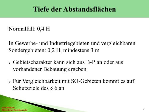 ABSTANDSFLÄCHEN nach der ThürBO 2004 - DVW Thüringen