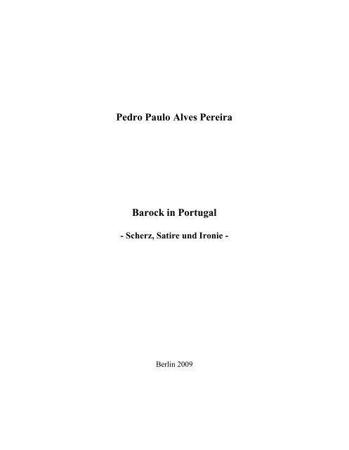 Pedro Paulo Alves Pereira Barock In Portugal