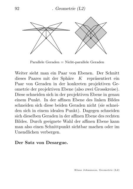 8. Von der Zentralprojektion zur projektiven Geometrie.