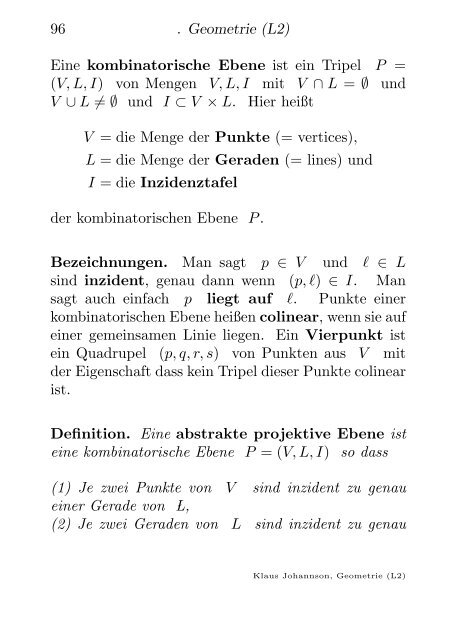 8. Von der Zentralprojektion zur projektiven Geometrie.