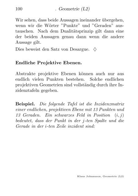 8. Von der Zentralprojektion zur projektiven Geometrie.