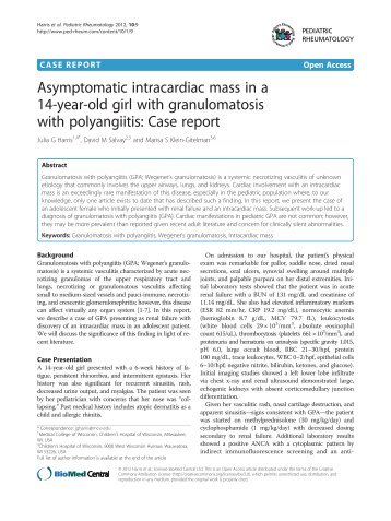 Case report - Pediatric Rheumatology