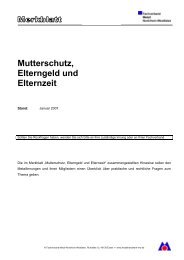 Mutterschutz, Erziehungsgeld und Elternzeit - Bundesverband Metall