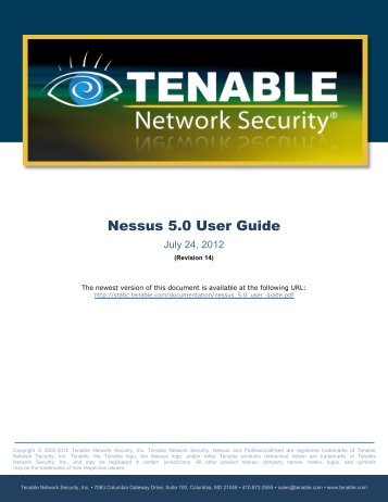 Nessus 5.0 User Guide - Tenable Network Security - Nessus