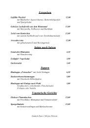 aktuelle Speisekarte - Restaurant Friesacher