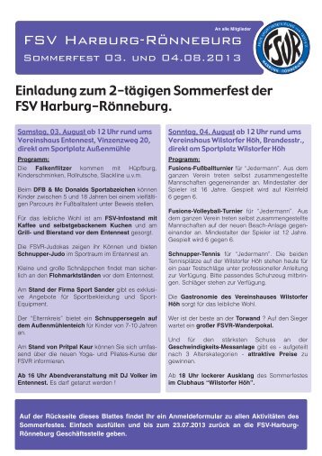 Sommerfest 2013 - des Sportverein Rönneburg