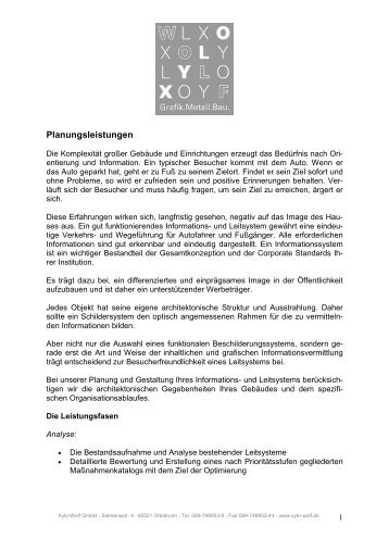 Planungsleistungen - Xylo-Wolf.de