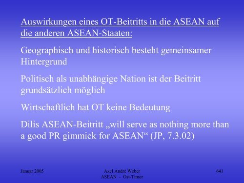 Die ASEAN und OstTimor - Osttimorforum e.V.