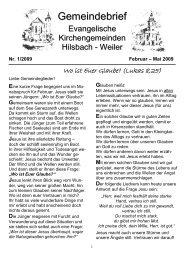 Ausgabe 1/2009 - Kirche in Hilsbach und Weiler