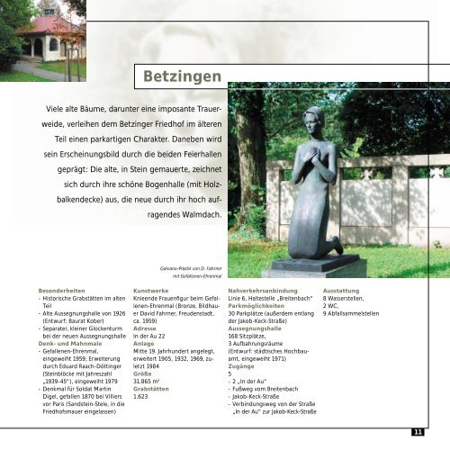 Broschüre "Reutlinger Ruhestätten" - Stadt Reutlingen
