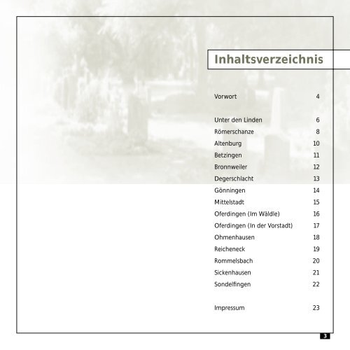 Broschüre "Reutlinger Ruhestätten" - Stadt Reutlingen