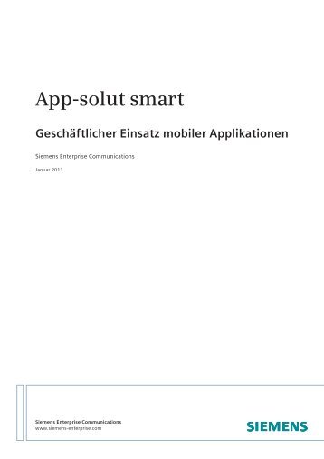 App-solut smart - Geschäftlicher Einsatz mobiler Applikationen