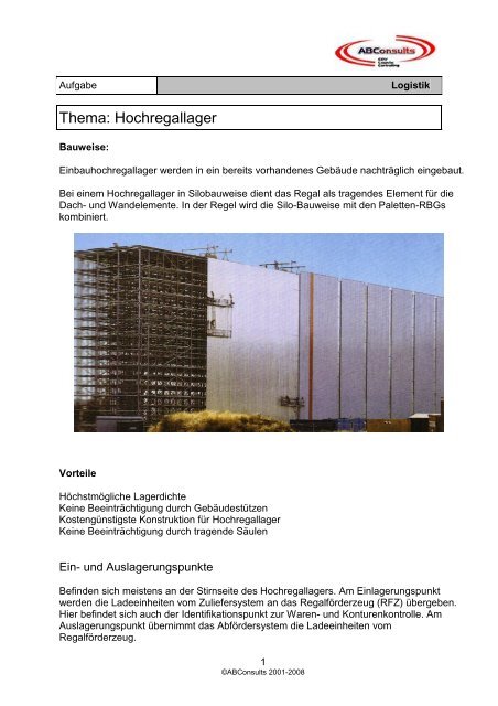 Thema: Hochregallager