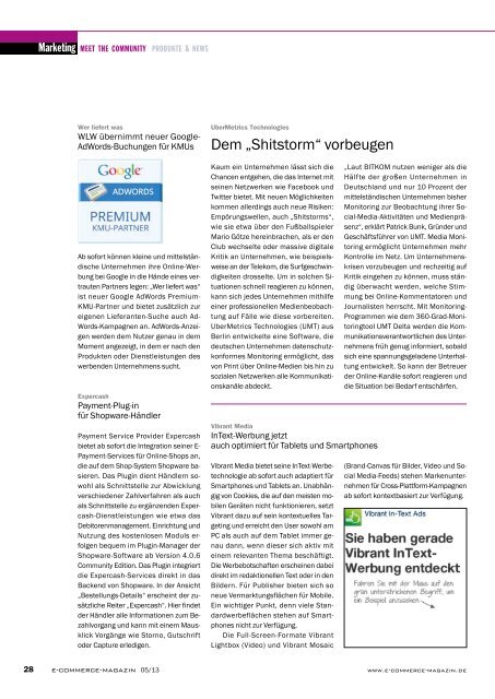 Leseprobe e-commerce Magazin 2013/05