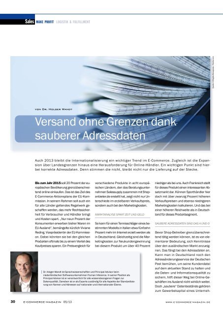 Leseprobe e-commerce Magazin 2013/05