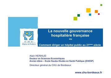 La nouvelle gouvernance pour diriger un hôpital public au 21ème ...