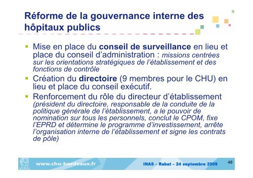 La nouvelle gouvernance pour diriger un hôpital public au 21ème ...