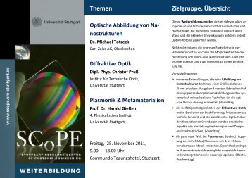 "Diffraktive Optik" und - SCoPE - Universität Stuttgart